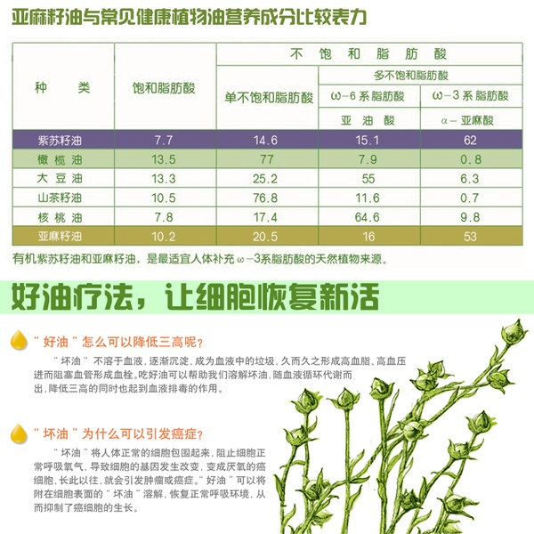 亚麻籽油在现实生活中的功效和作用